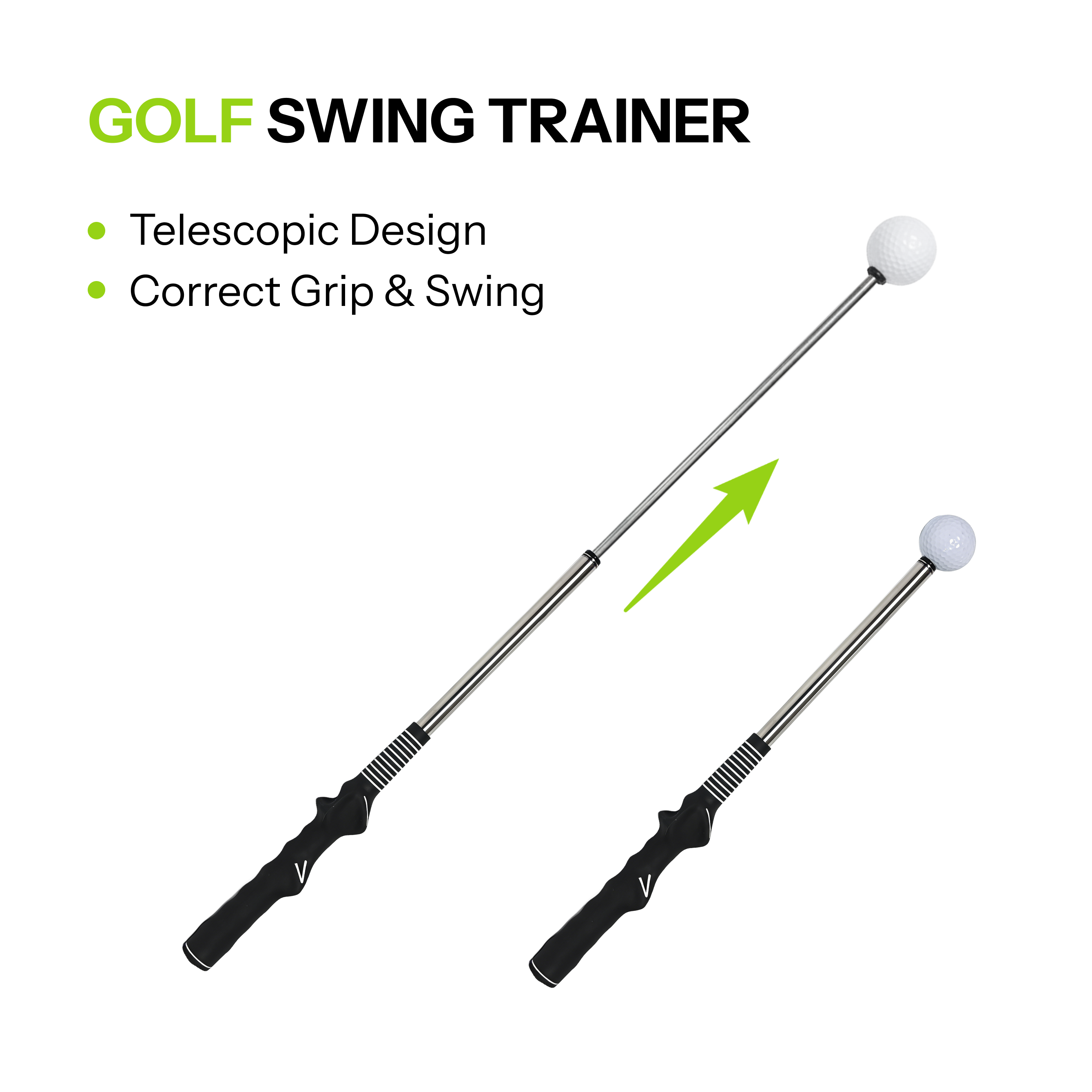 Factory Wholesale Adjustable Telescopic Lightweight Portable Golf Swing Tempo Trainer Tool Grip Help Golfers Improve Swing