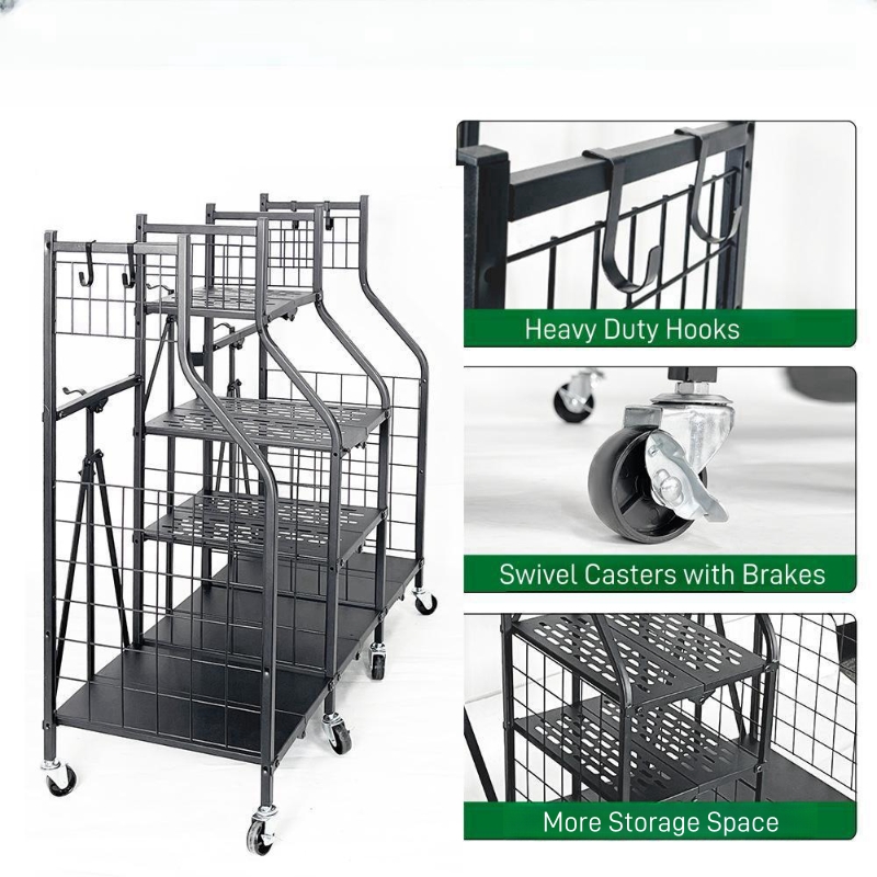 Foldable Golf Storage Garage Organizer Golf Bag Storage Stand and Other Golfing Equipment Rack