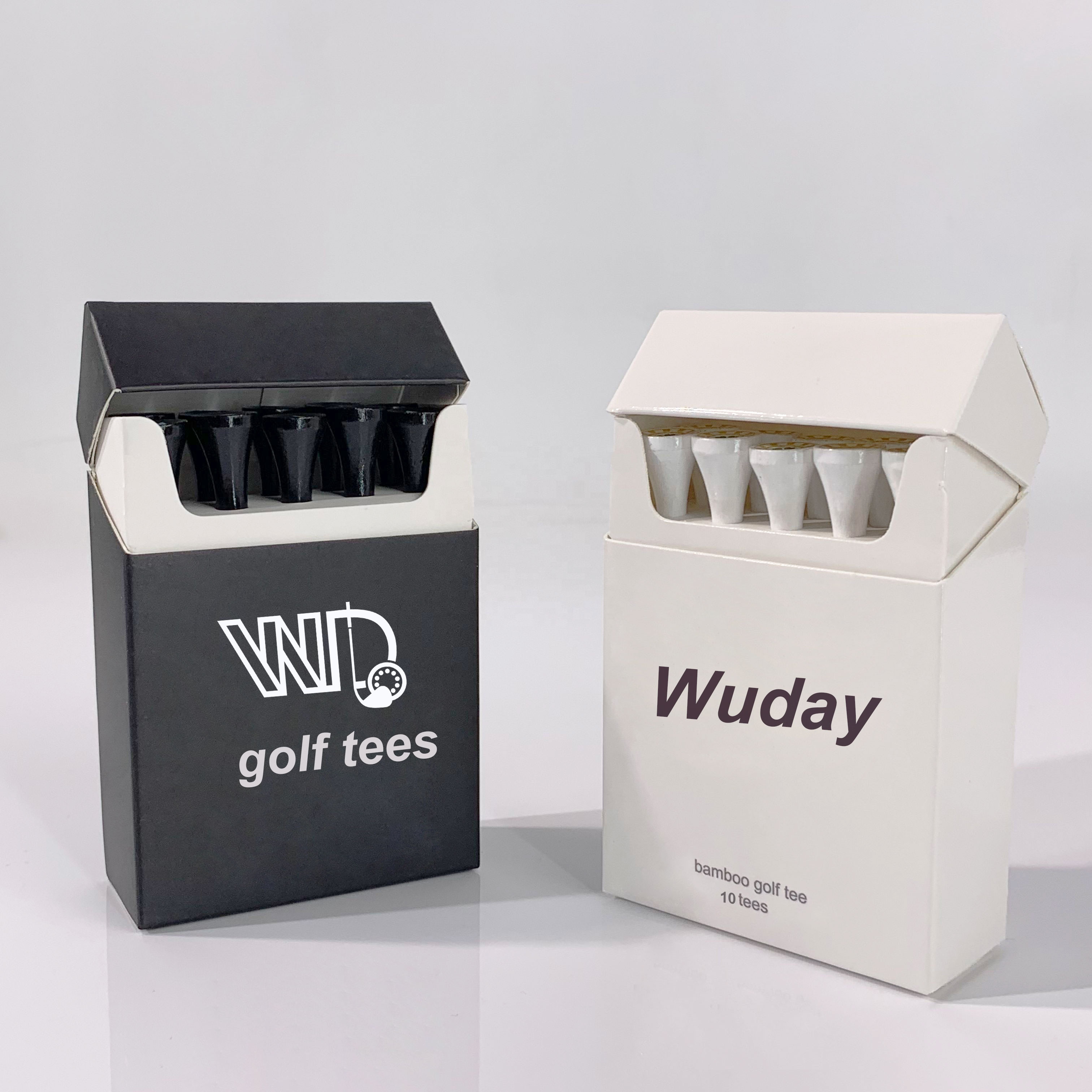 Fashion Design Golf Ball Holder Tee In Cigarette Box Indoor Outdoor Durable Tee Golf Personalized Wood Golf Tees