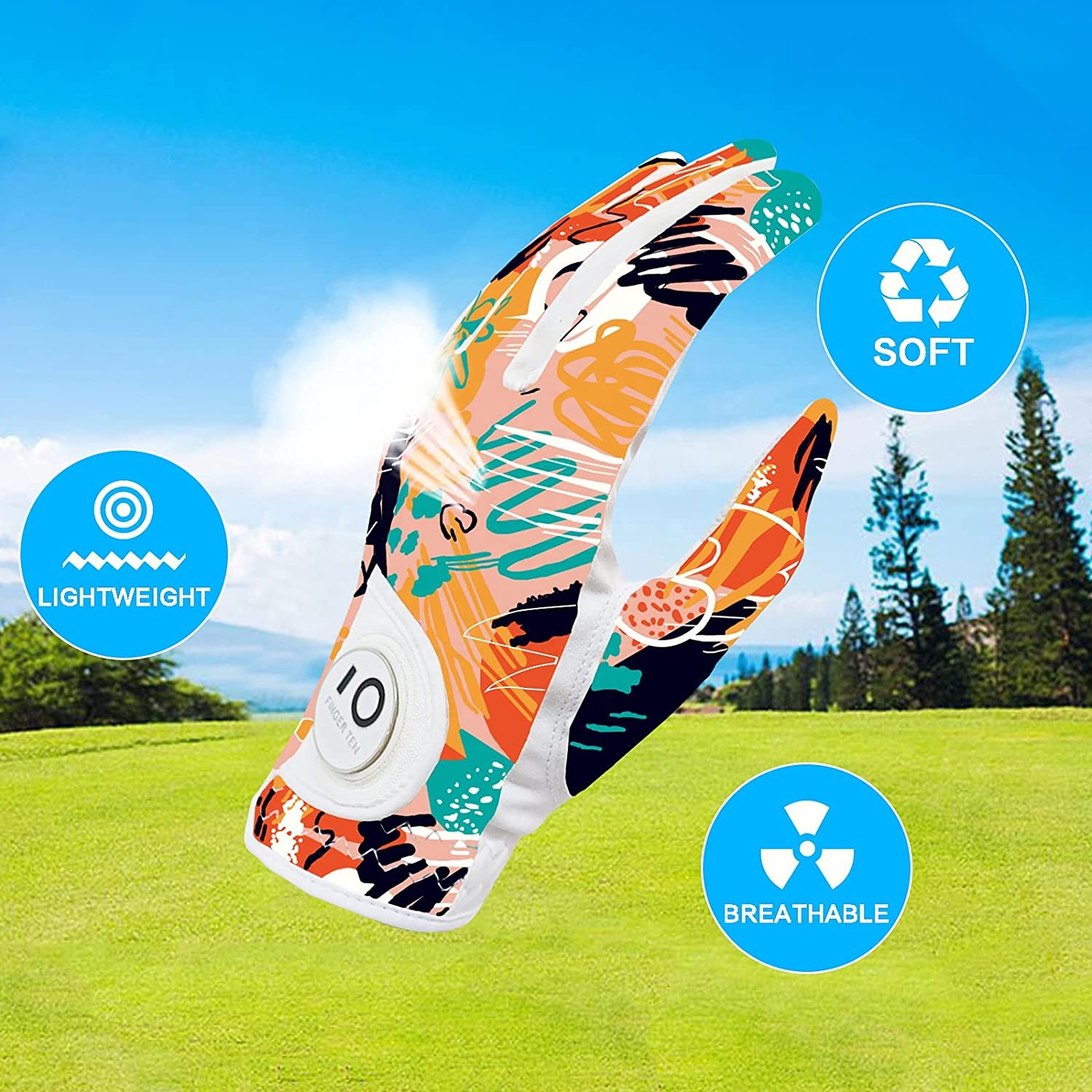 Hot Sales Custom Logo Golf Gloves Women Left Right Hand PU with Ball Marker Sports All Weather Durable Grip Best Price