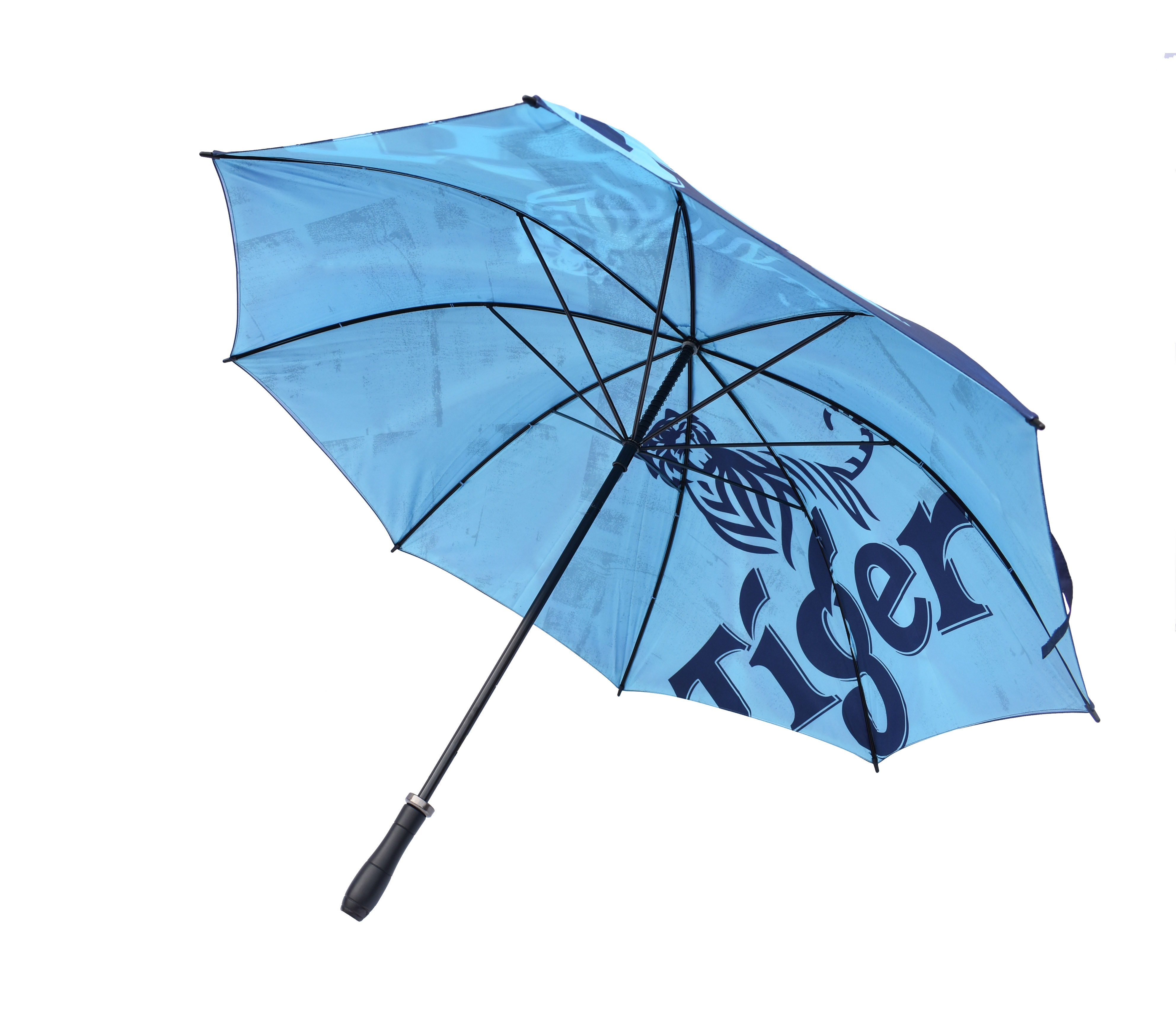 27\" Manual Control Double-Layer 8K Golf Umbrella for Sun Protection Straight Pattern for Business Gifts and Golf Activities