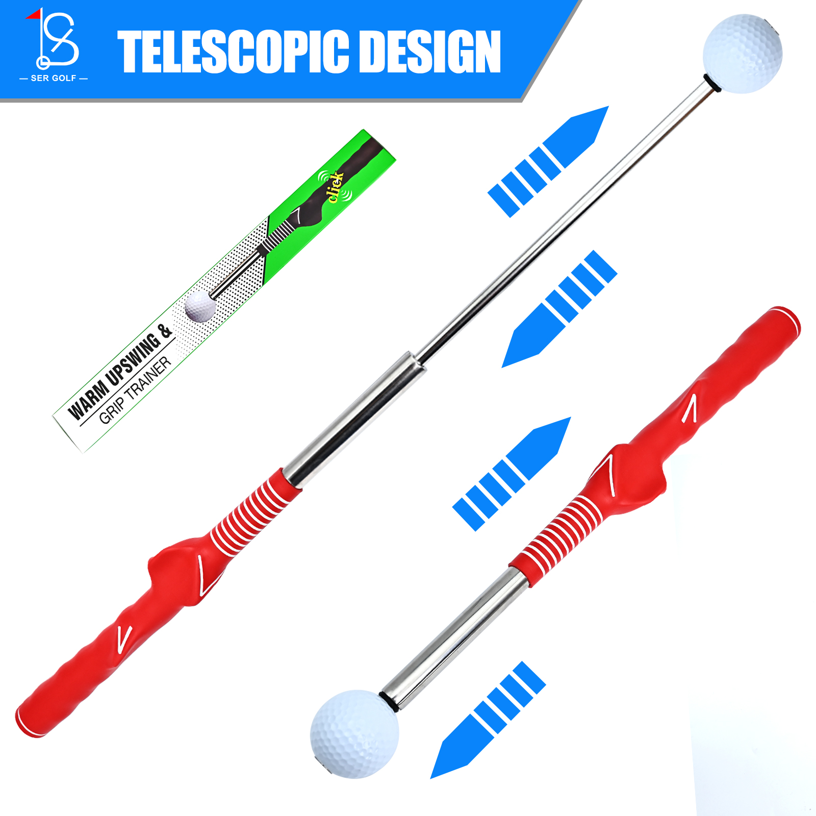 Telescopic Golf Swing Trainer Vocal Impact Bar Sound Feedback Rhythm Practice Device Lightweight Durable Men Women Right Hand