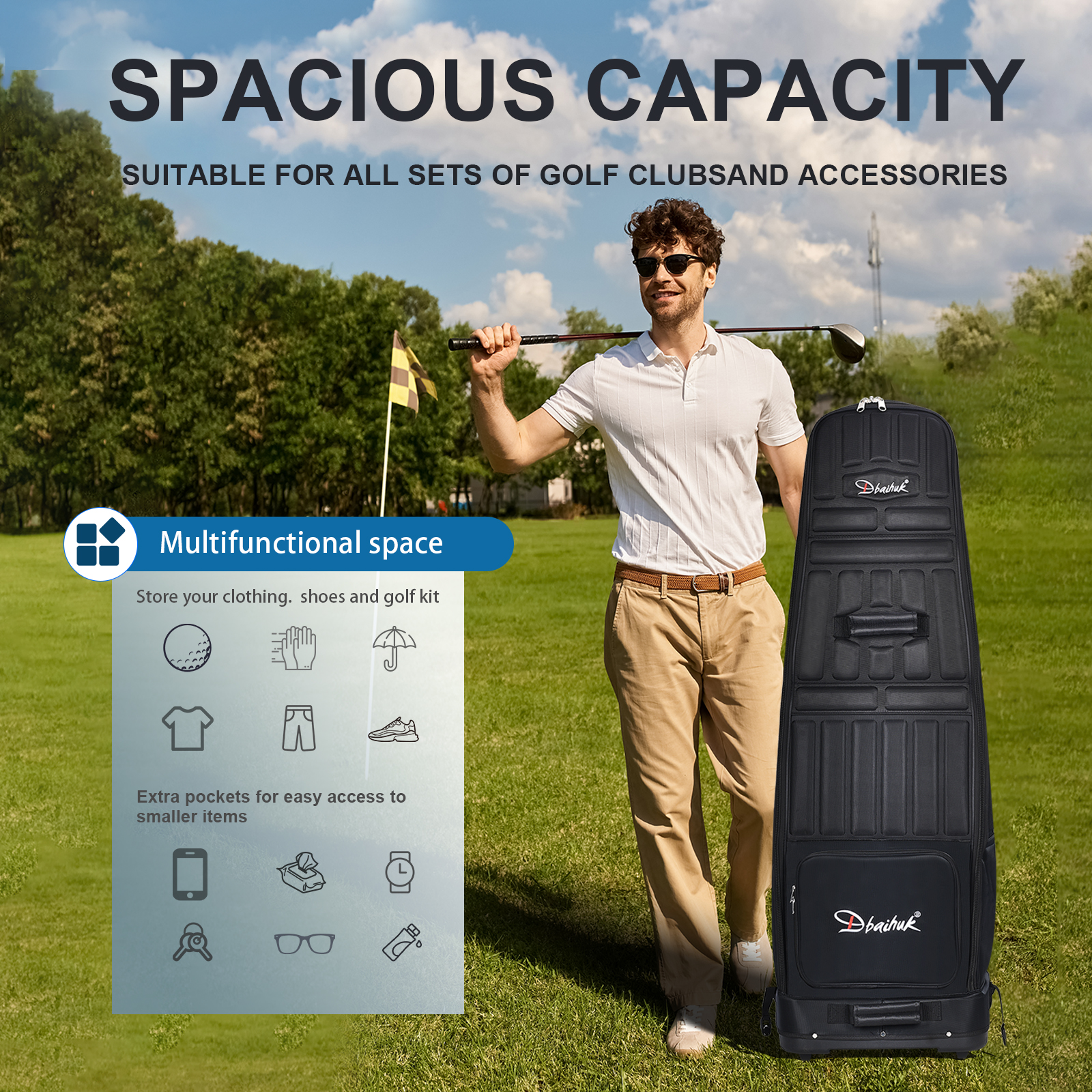 Golf travel bag details 5