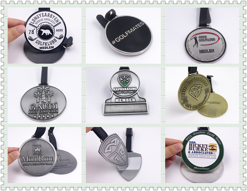 Embossed Custom Metal Golf Bag Tag