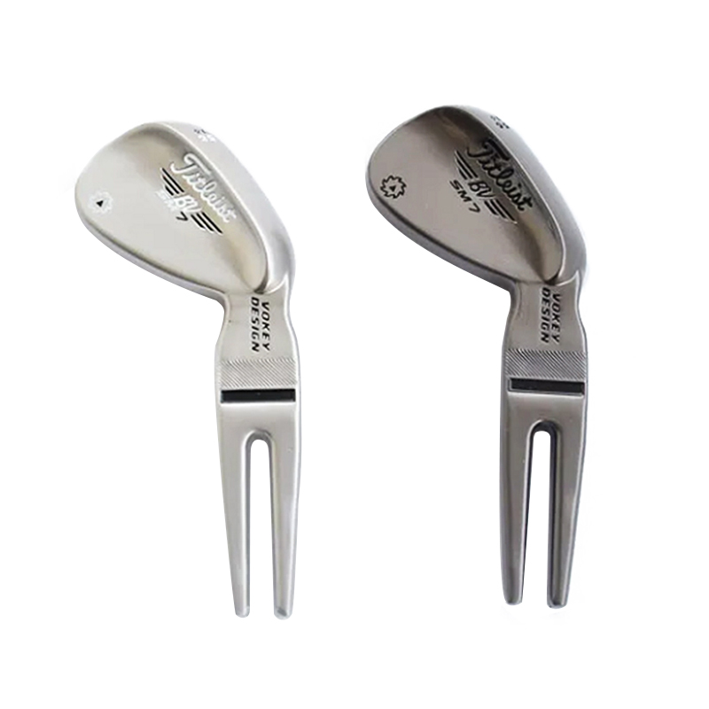 Factory Zinc Alloy Metal Golf Divot Repair Tools with Custom Ball Marker Black Golf Pitchfork Golf Accessory
