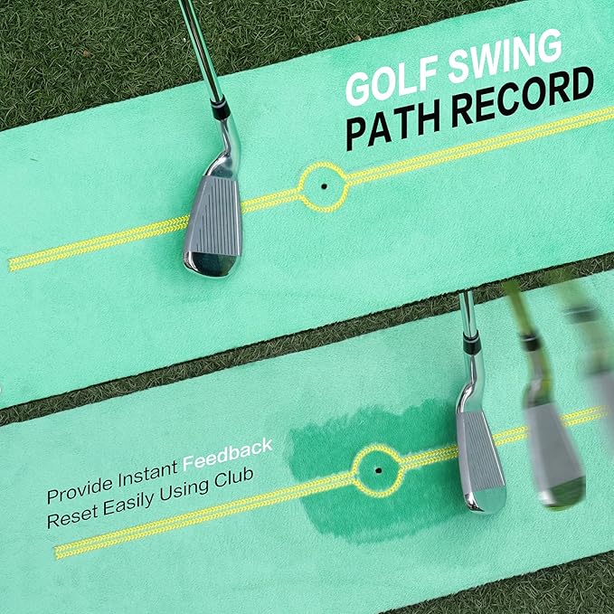 Swing Path Feedback Golf Putting Mat Instant Divot Impact Board with Record Detection Trainer Equipment Gift for Golfers