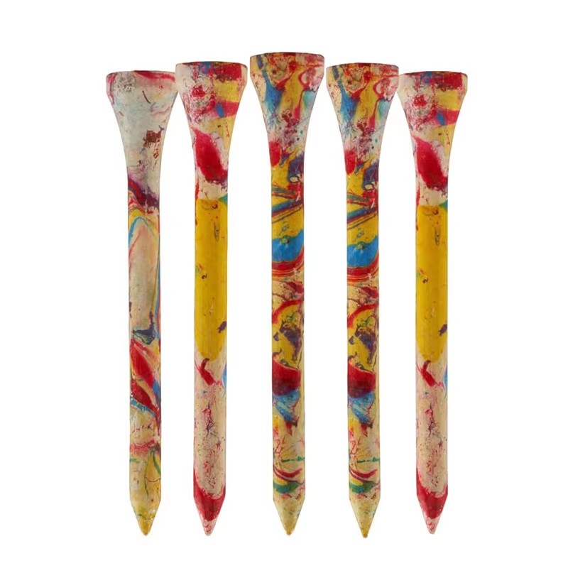 Colorful Printing Golf TEES 70 Mm 2 3/4 Wood Bamboo Golf TEES With Custom Packaging