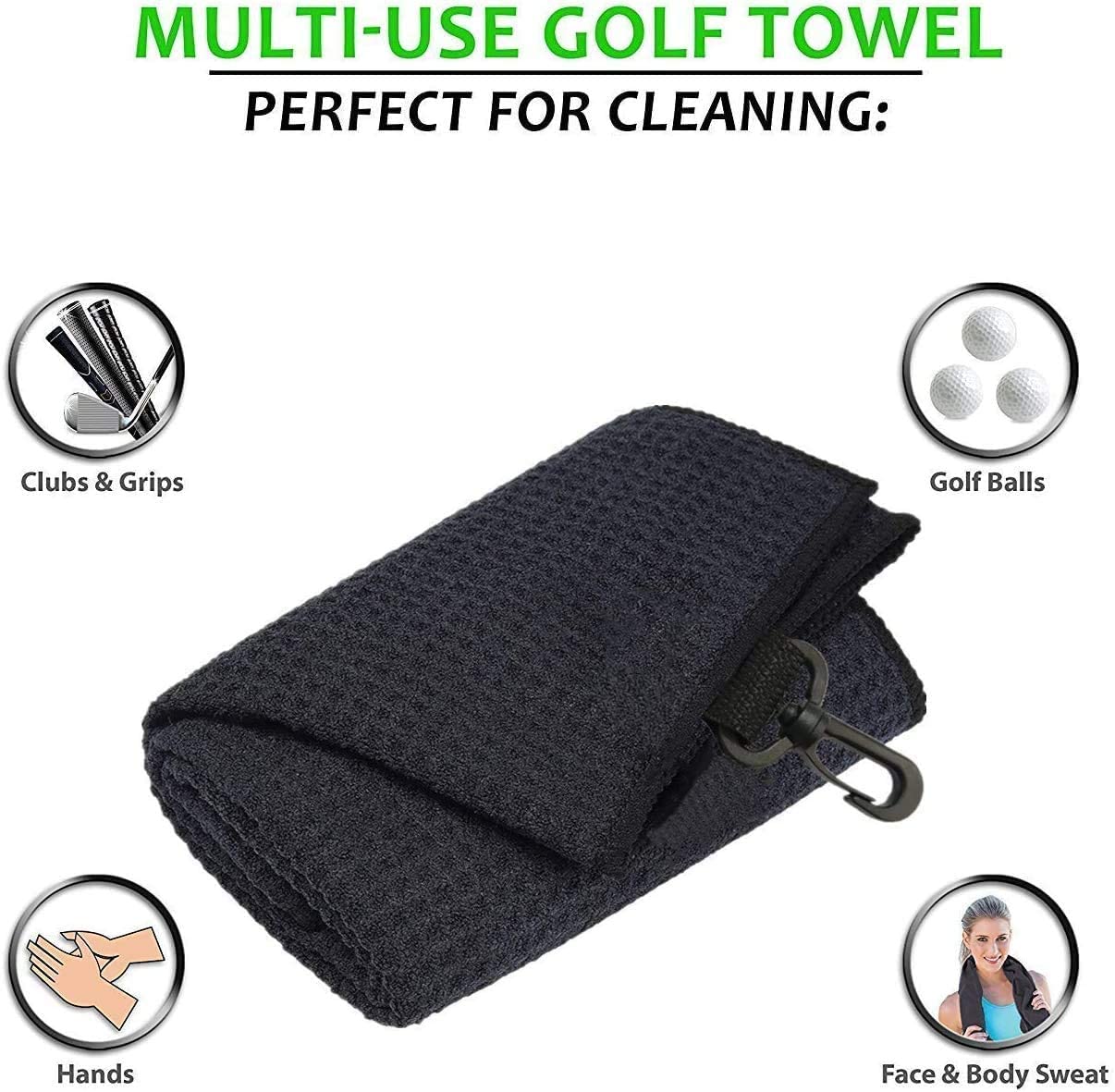 Hot Sales Custom Printing Logo Durable Cotton Golf Cleaning Kit Gift Set Waffle Weave Golf Towel Brush Divot Tool Liner Marker