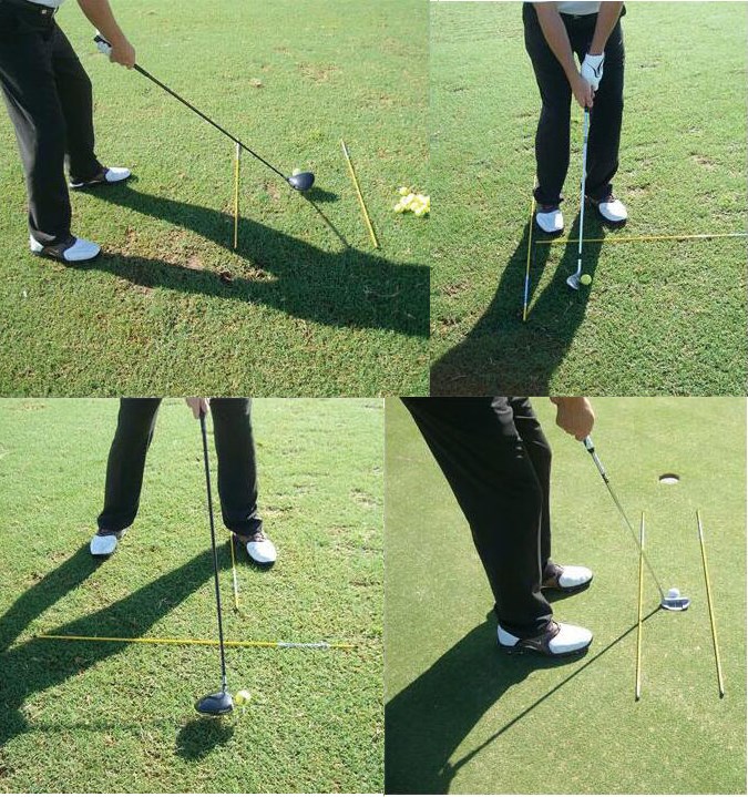 2-fold Fiberglass Golf Alignment Stick 122cm Length Ambidextrous Design for Putting Direction Indicator Pole