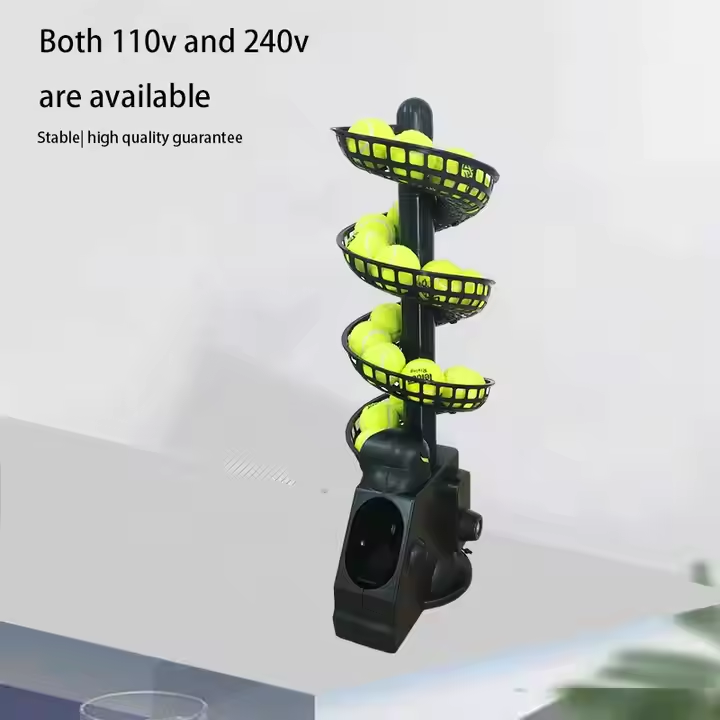 SHAREWELL TS-02 Portable Tennis Ball Serving Machine ABS and PP 6+1 Sections Shuttlecock Launcher with 25 Training Balls