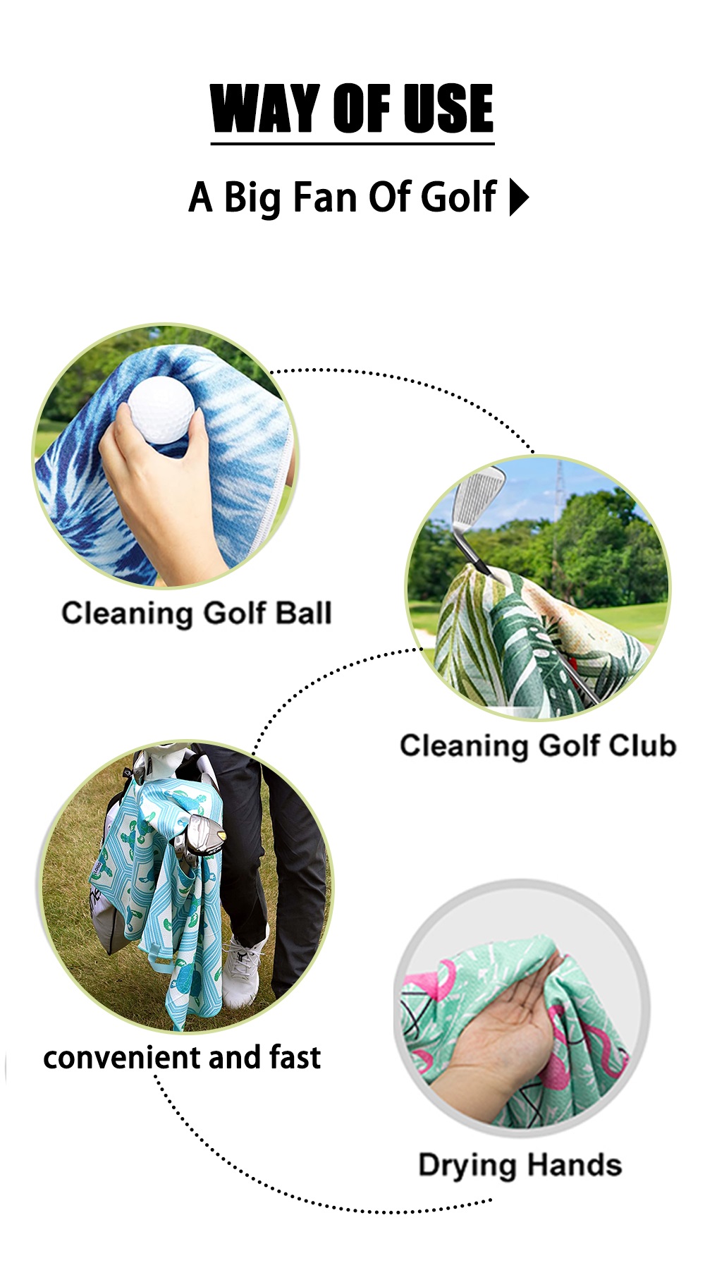Microfiber Waffle Golf Towel Display 6