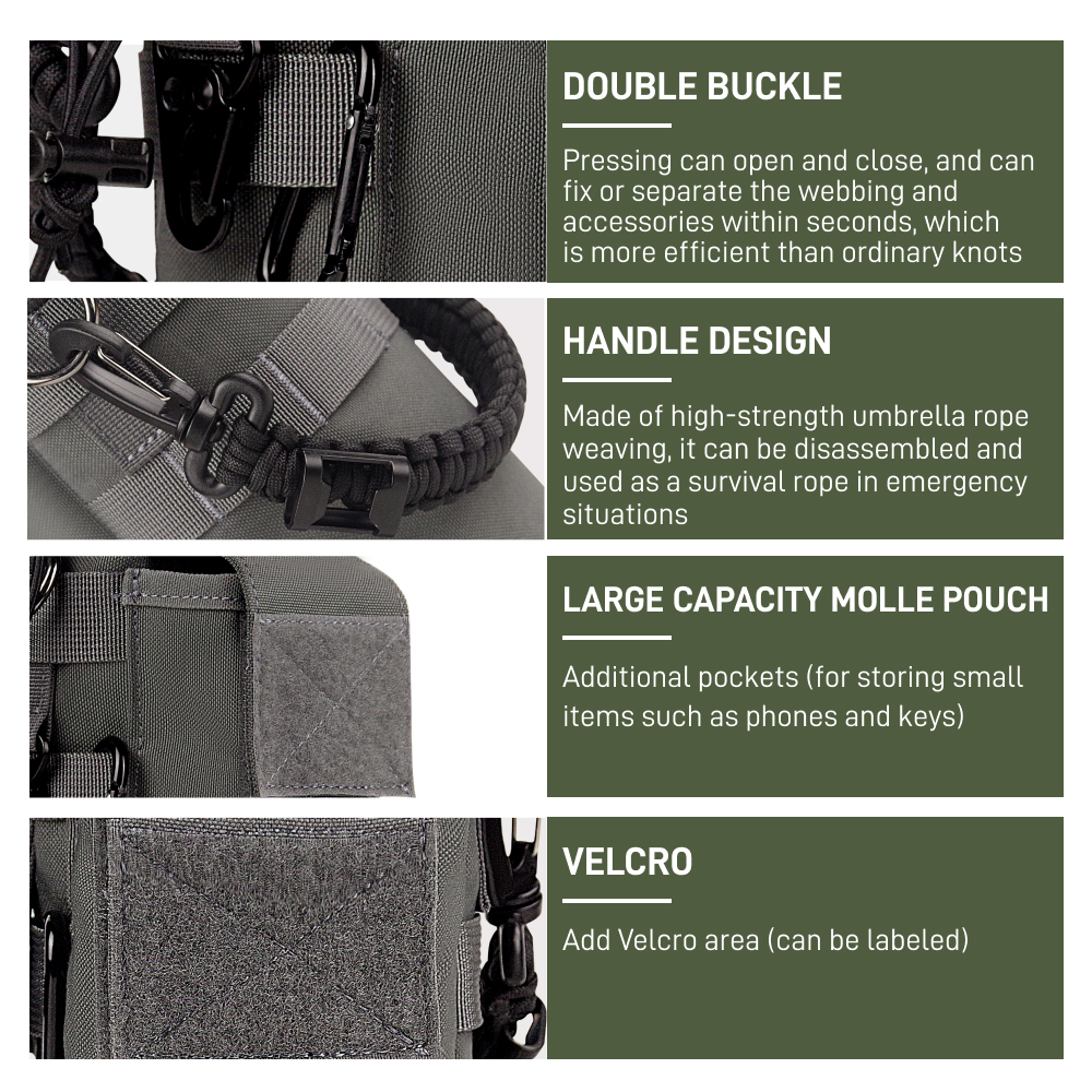 Outdoor Waterproof 32 oz Tactical Molle Polyester Water Bottle Holder Gym Hiking Fitness Travel Hydration Carrier Pouch
