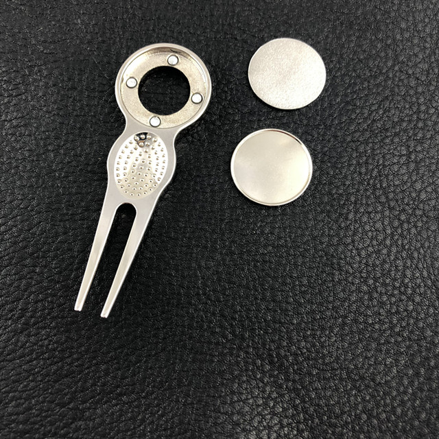 Golf Accessories Wholesale Luxury Bulk Magnetic Blank Metal Golf Ball Marker Repair Divot Tool