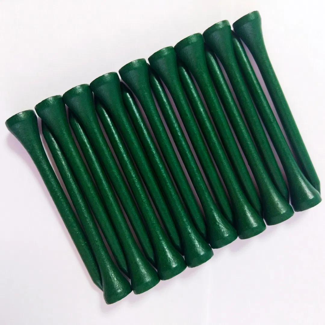 Gold Golf Tees - Custom Wood Golf Tee Holder, Custom Logo Dark Green Golf Tee Accessories