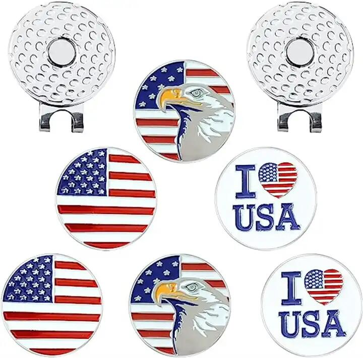 Golf Ball Marker Hat Clip Magnetic Golf Accessories Custom Logo Enamel