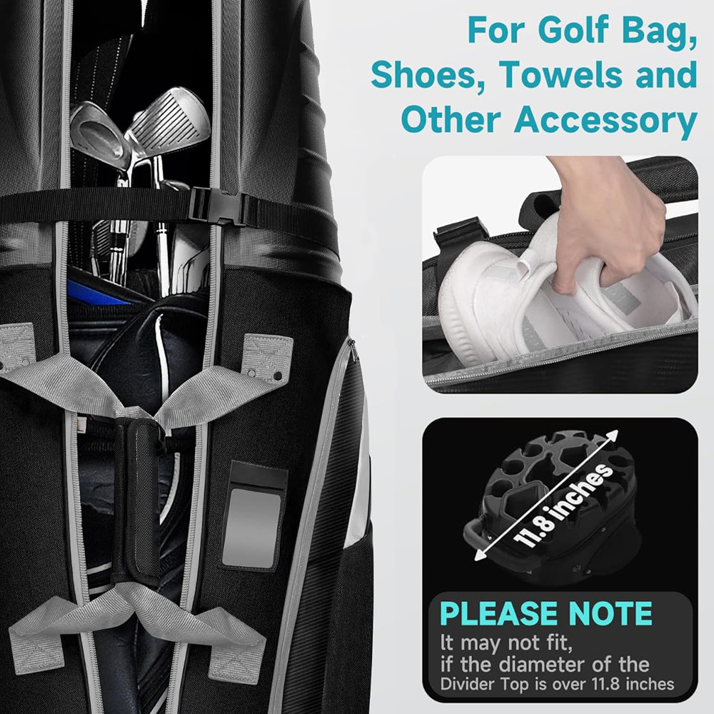 Custom Design Golf Travel Cover Bag Golf Clubs Airplane Travel Bag Hard Case Cover Lightweight Golf Travel Bag Hard Case