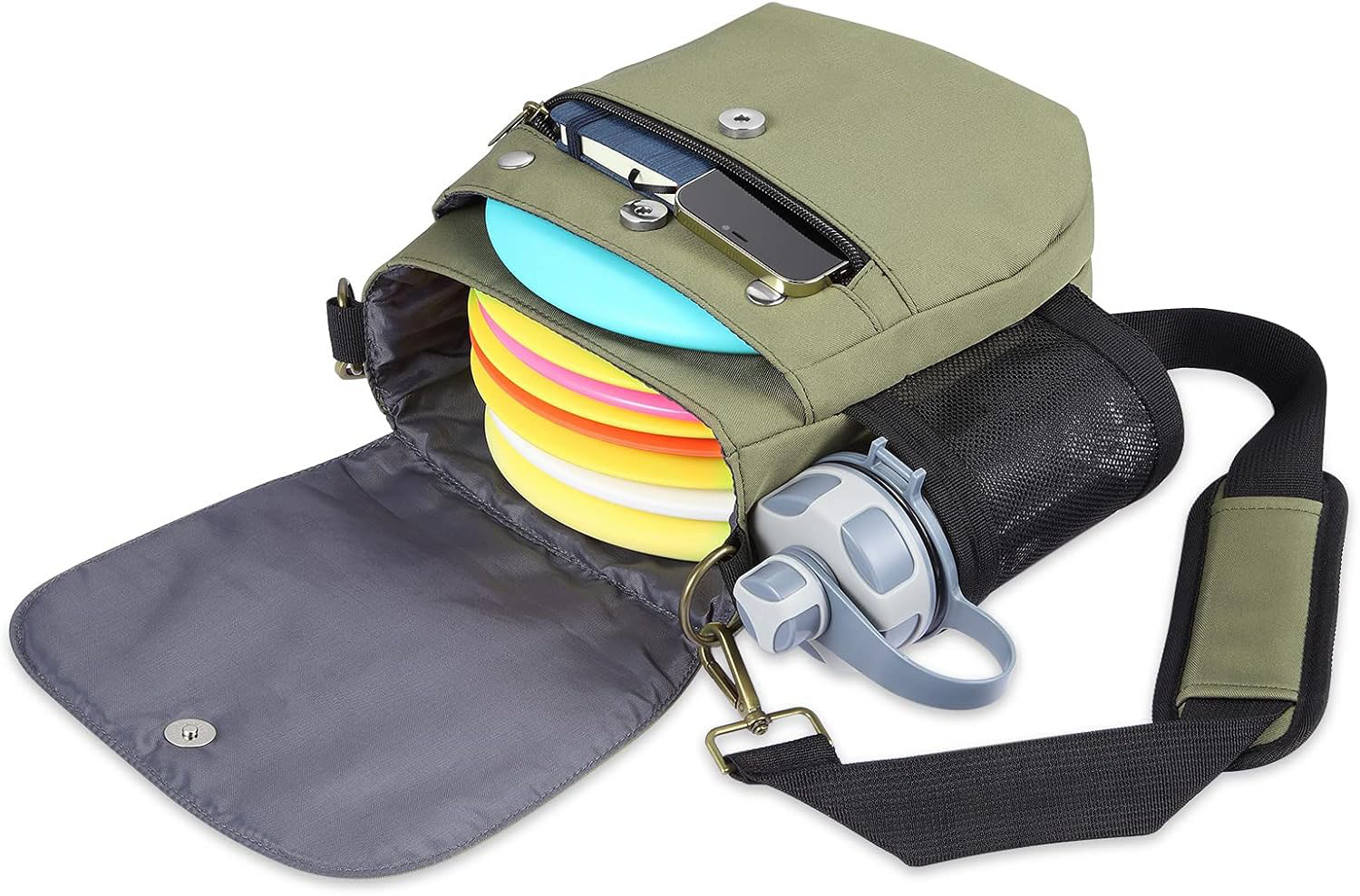 Lightweight Durable Disc Golf Bag 8+ Disc Capacity Water Bottle Holder and Accessory Slots Golf Introductory Bag