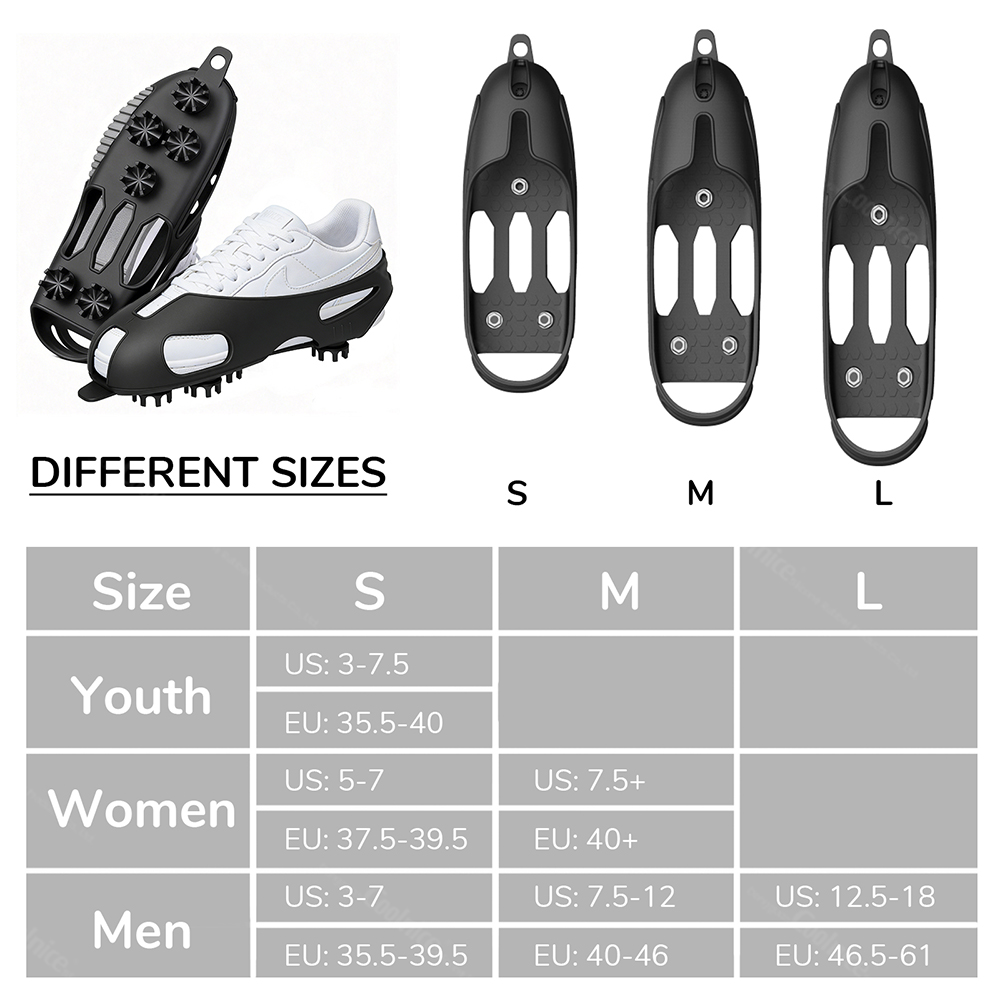 Detachable Silicone Golf Shoe Spikes Cover for Sneakers Anti Slip Traction Wrap Prevents Slipping on Wet Grass or Muddy Fairway