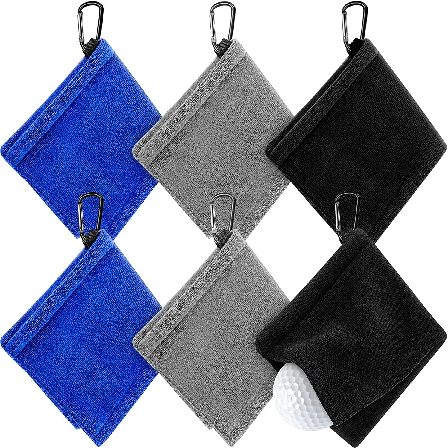 Portable Golf Cleaner Accessories Wet and Dry Golf Towel Pocket Towel embroidery custom logo microfiber golf towel with Clip
