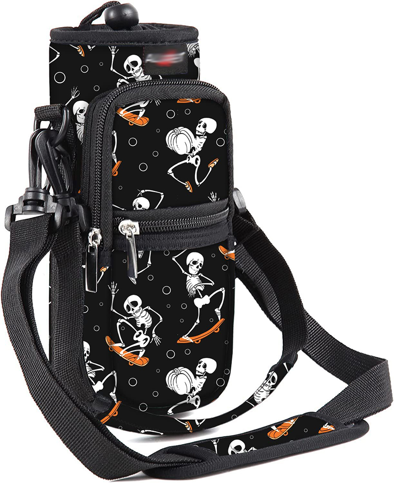 Adjustable Shoulder Strap Neoprene Water Bottle Holder Pouch 40 Oz Bottle Carrier Soft Handle Large Capacity Washable Feature