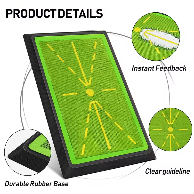 LH Sequin Pearlescent Piece Swing Path Trainer-Instant Feedback Golf Practice Hitting Aid Swing Detection Batting Training Mat