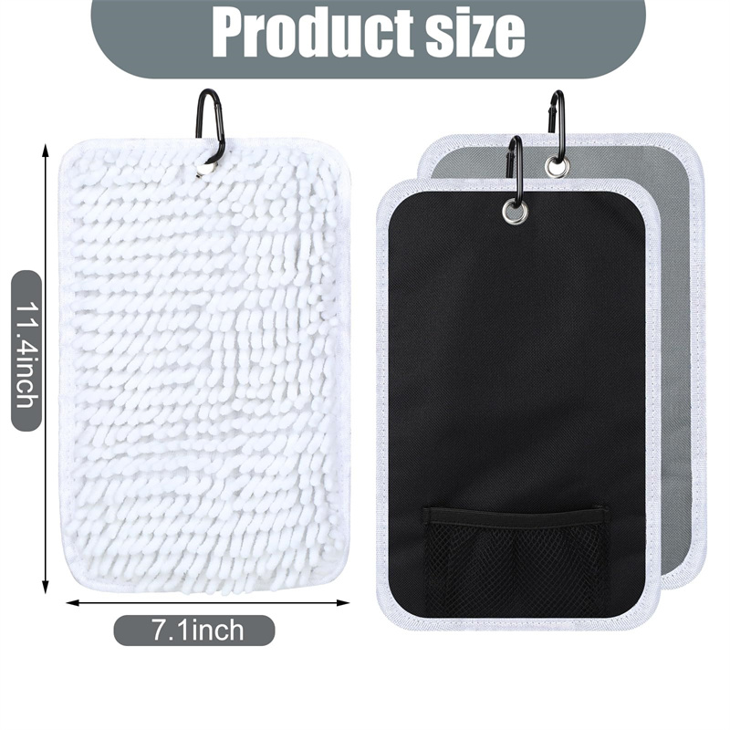 2 Pcs Disc Golf Towel Golf Cleaner With Carabiner Clip Microfiber Scrubbers Flying Disc Golf Towel Accessories