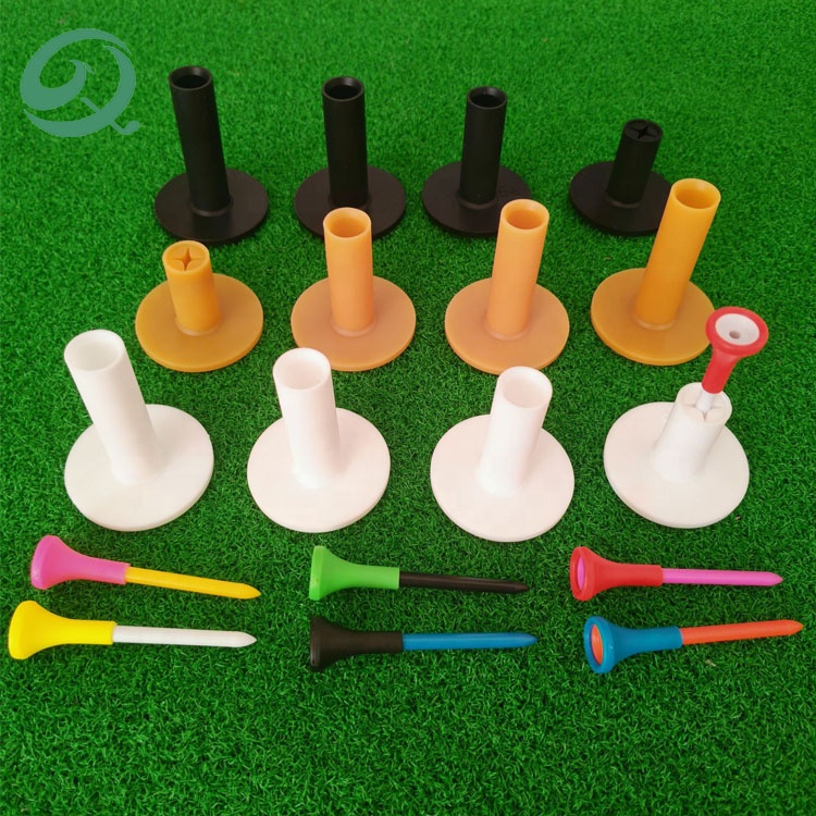 Premium Material Custom Size Color Rubber Golf Tee Unbreakable Stable Driving Range Plastic Tees for Golf Simulator Practice Mat