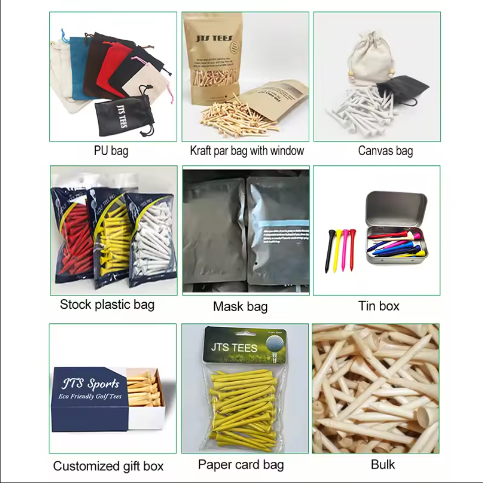 High Quality Golf Tees Low MOQ Tee Golf New Design Logo Golf Tees