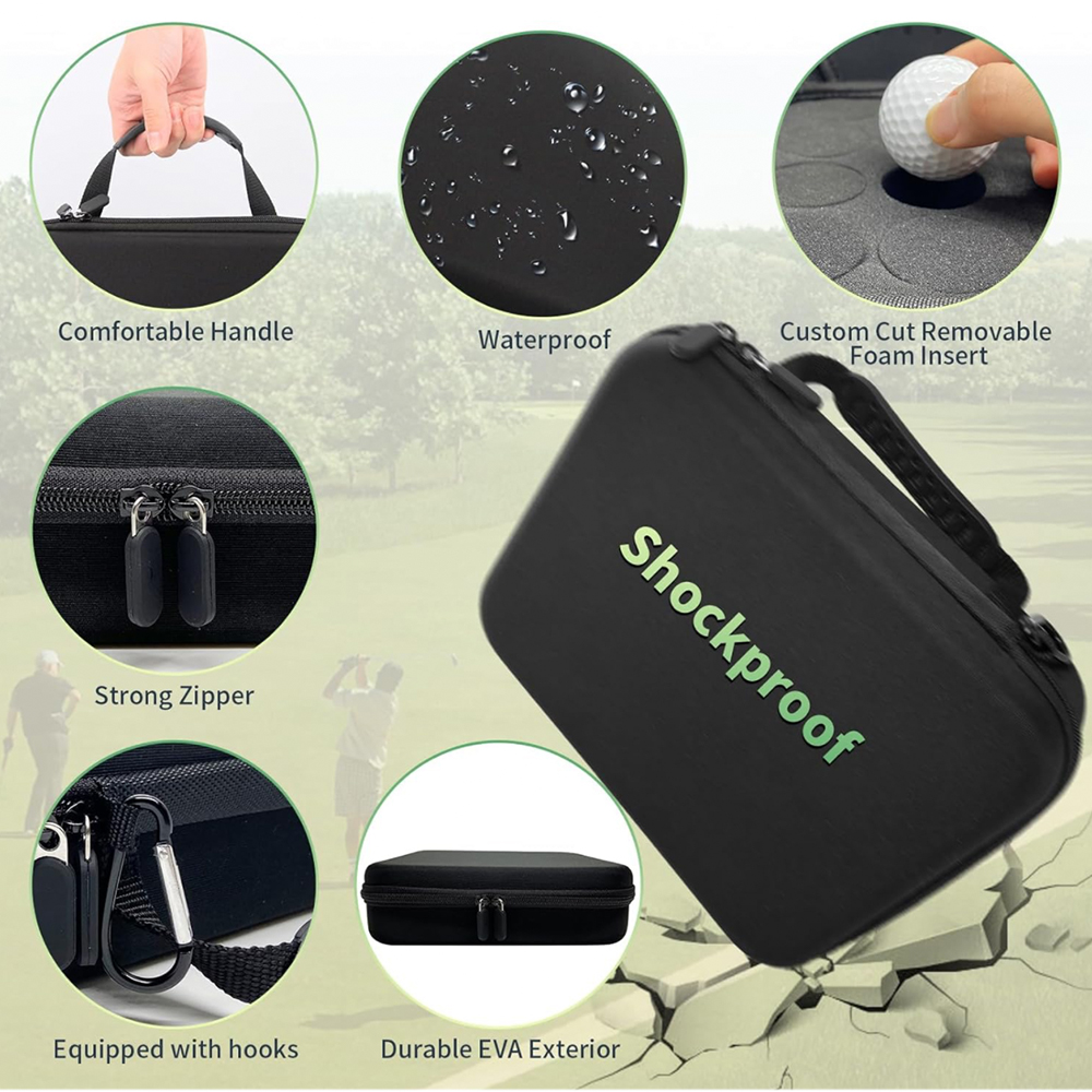 Customized EVA PU+Velvet Hard Shell Waterproof Shockproof Dustproof Outdoor Travel Portable Golf Ball Tool Case Customized Color