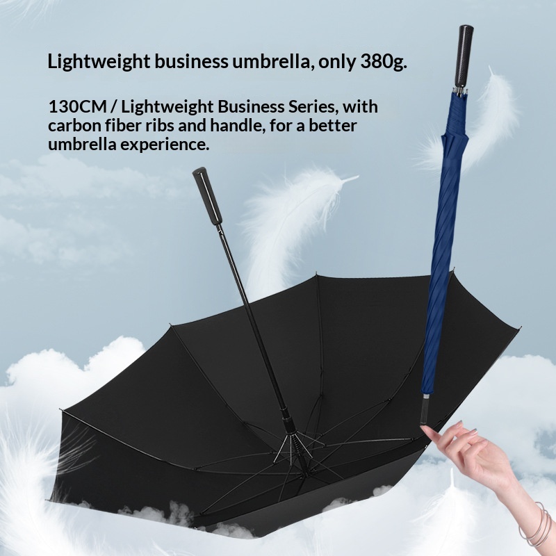 Luxury Carbon Fiber Ultra Light Automatic Golf Umbrella Straight Shaft Business Advertising Gift All-Weather Storm Resistant
