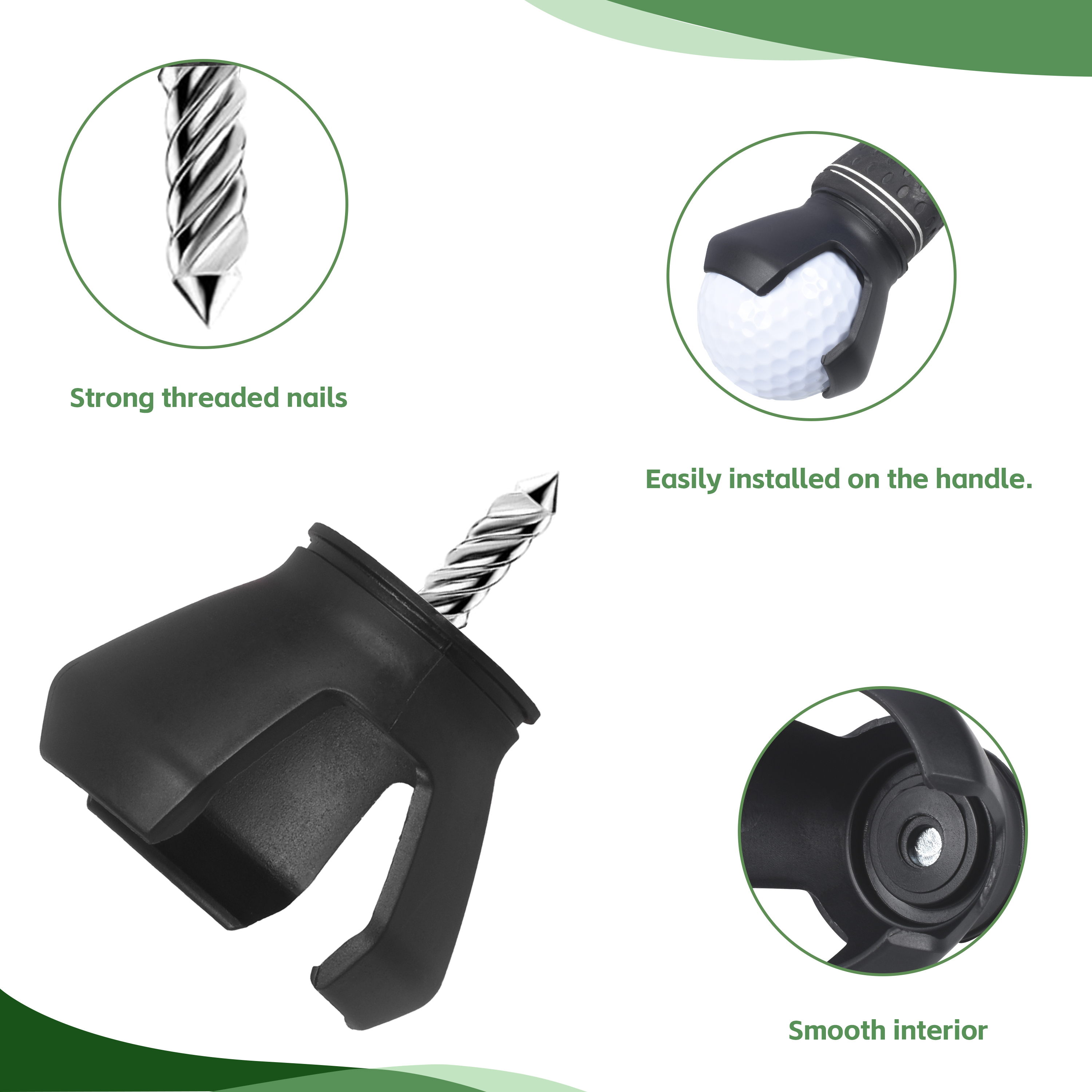 3-Prong Golf Ball Picker Retriever Claw - Portable Golf Ball Grabber Tool with Ergonomic Grip Easy Pick Up for golf ball