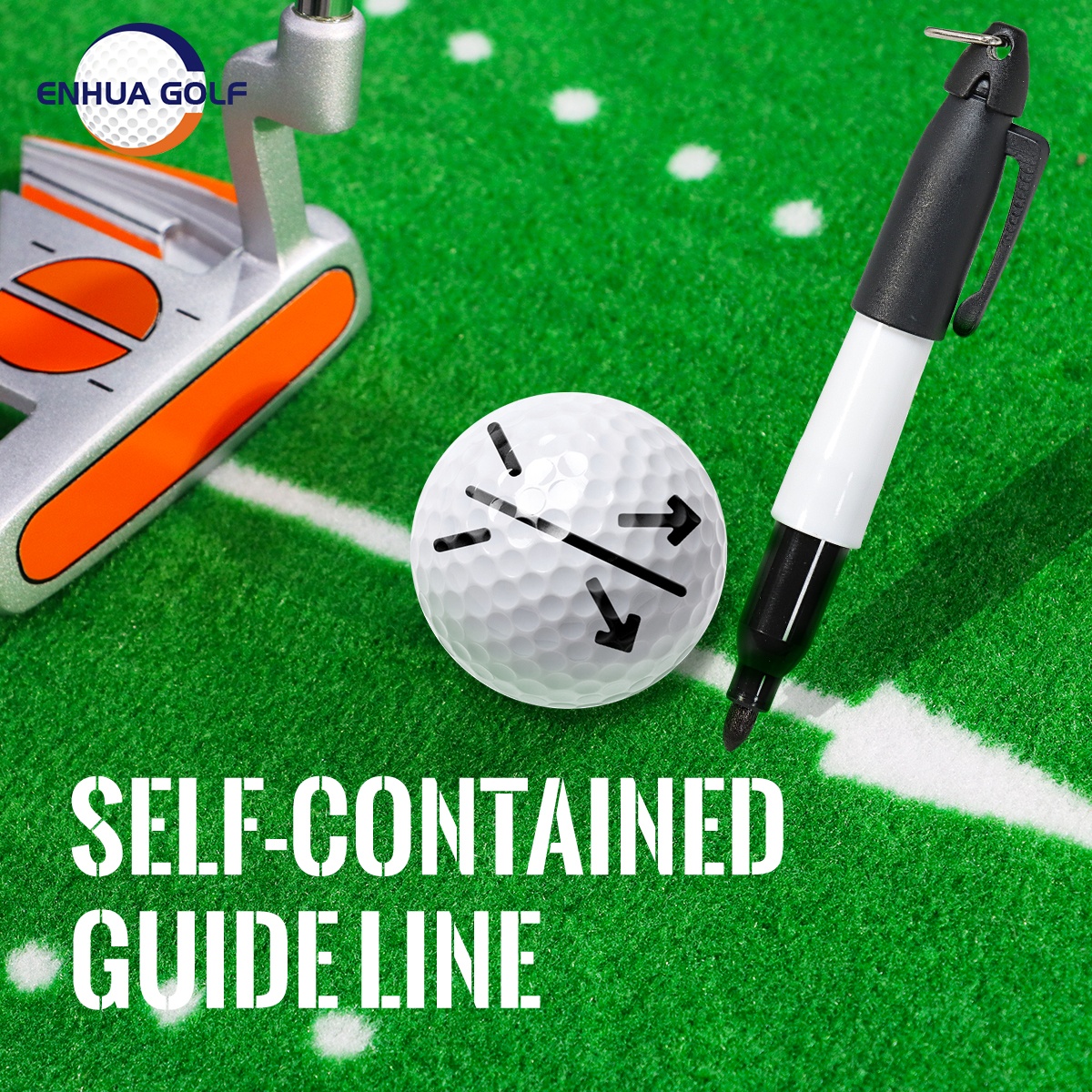 Special Design 1 Golf Ball Line Drawing Marker with 1 Pen Alignment Tool Factory Supplier