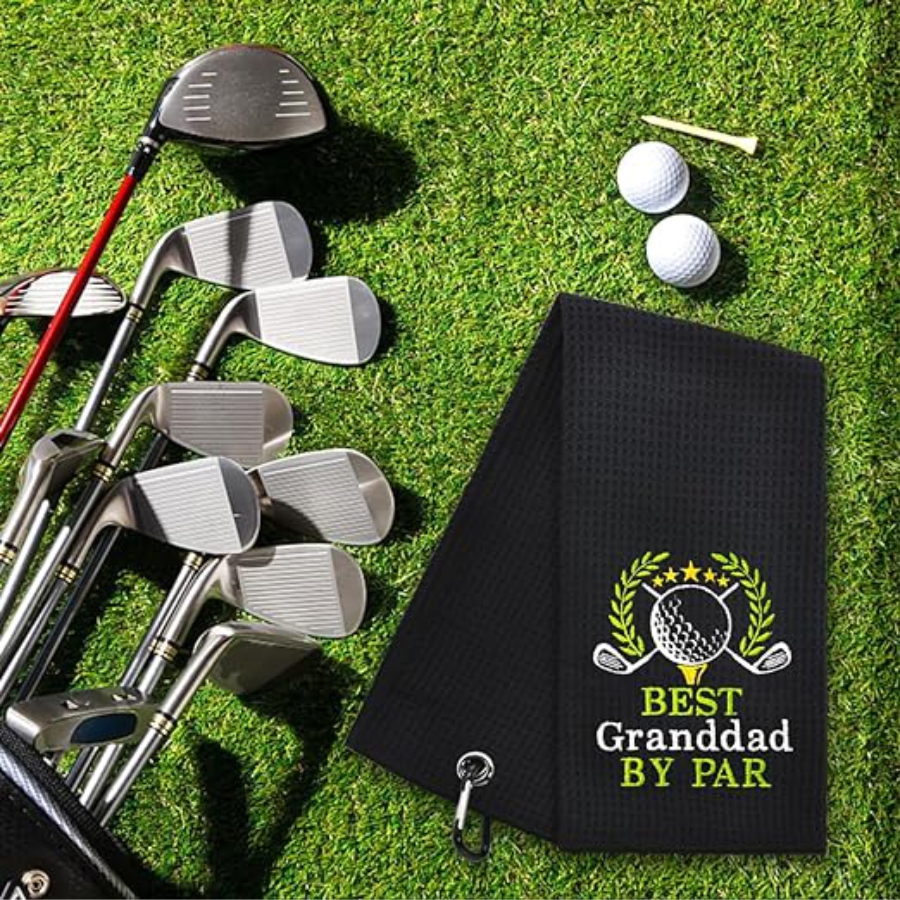 Embroidered Waffle Golf Accessories Golf Towel Magnet for Golf Towel With Cleaning Brush