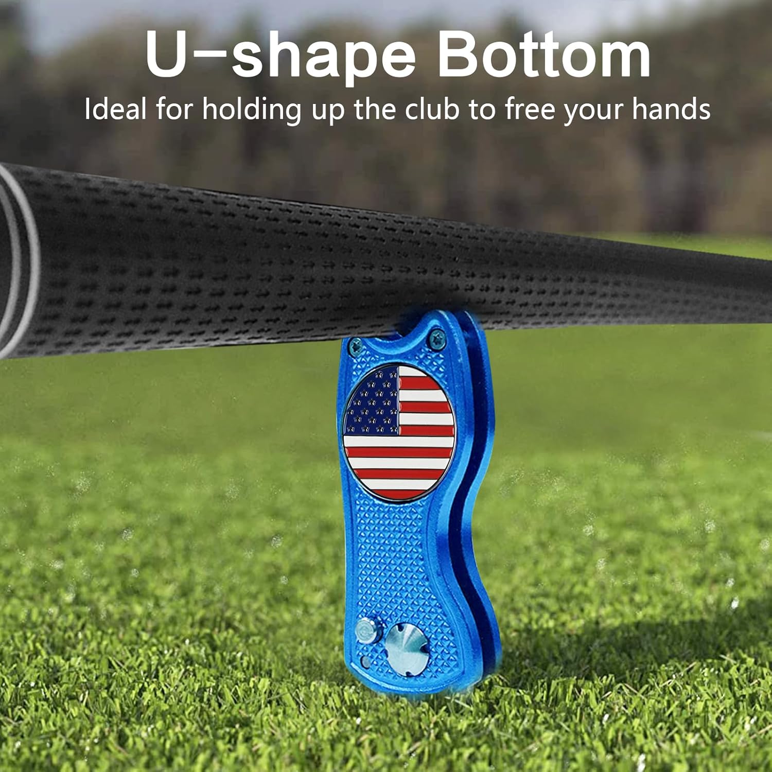 Factory Portable Golf Divot Repair Tool with Magnetic Ball Marker Foldable Design Bank Chip Hat Clip
