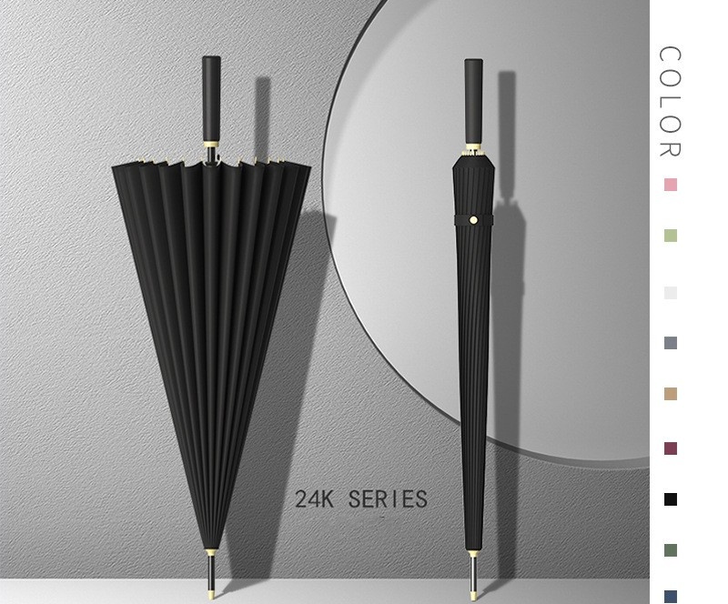 Durable 24-Bone Golf Umbrella Wind-Resistant Waterproof Lightweight Uv Protective Fiberglass Frame Stylish Design