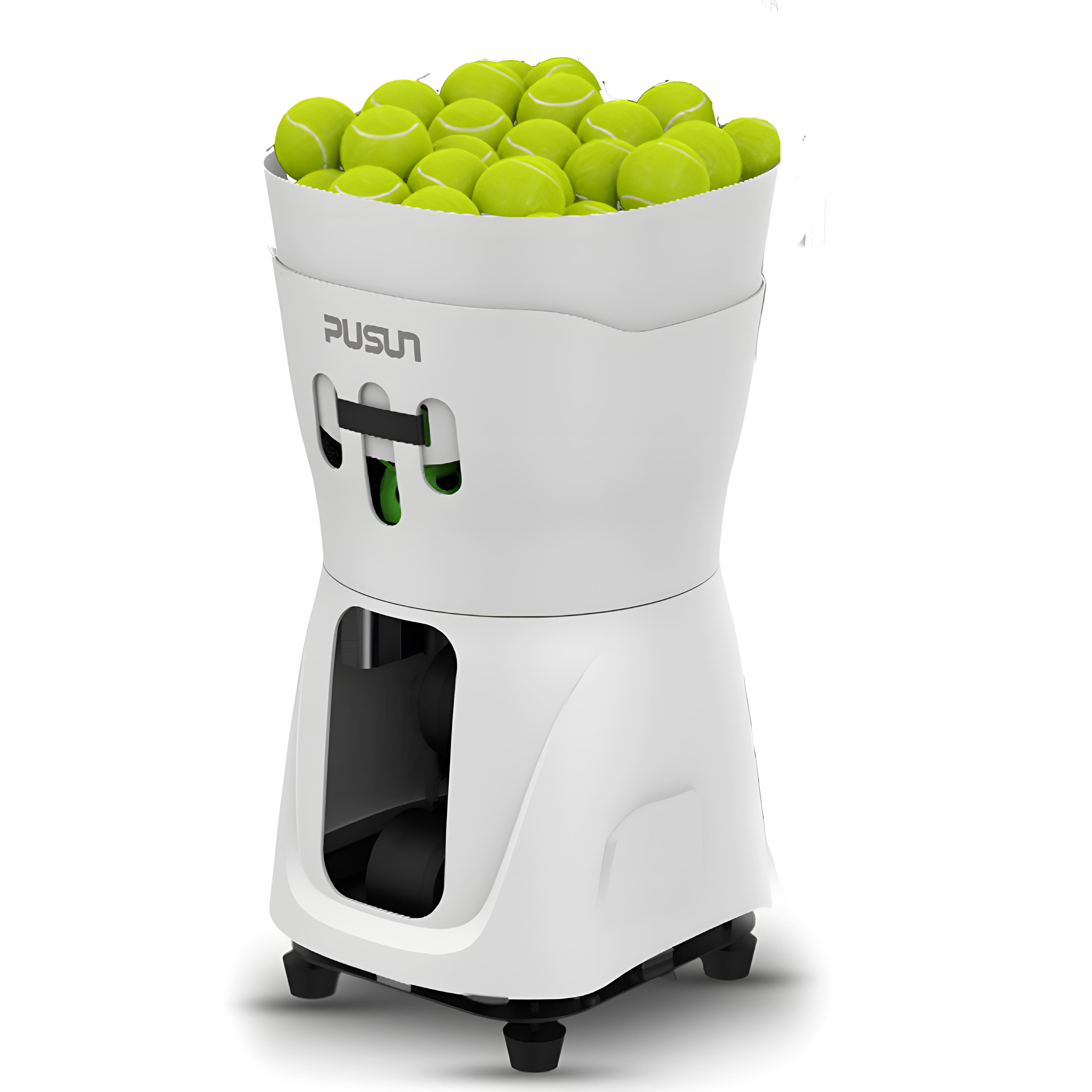 PUSUN PT-Mini Portable AC Battery-Powered Tennis Ball Serve Throwing Launching Machine 50-Ball Training Equipment