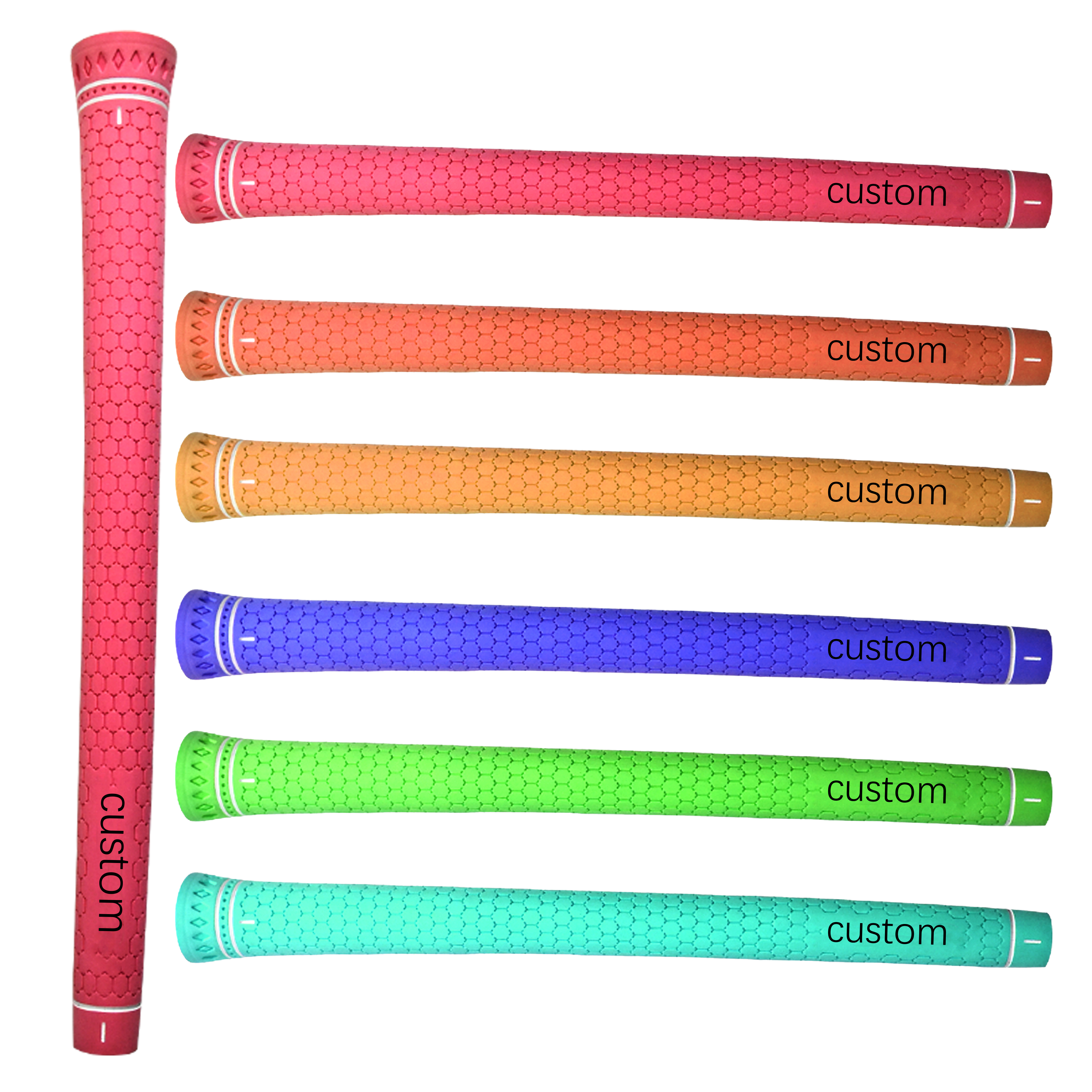 OEM Custom Logo Durable Standard Size Non Slip Training Golf Club Grips Rubber 0.580 in Outer Diameter 260 mm