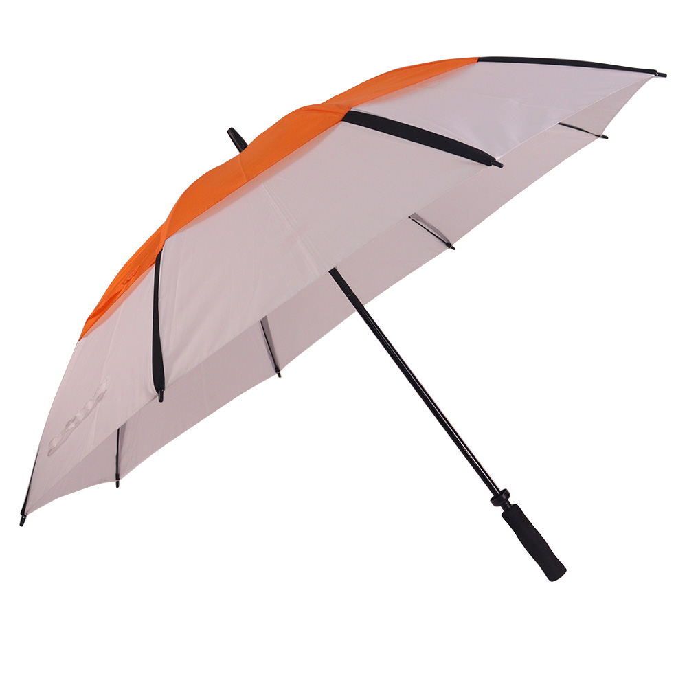 Color Block Dual-Layer Appearance Transparent Golf Umbrella, Windproof Straight Umbrella with Custom Logo for Sun &amp; Rain