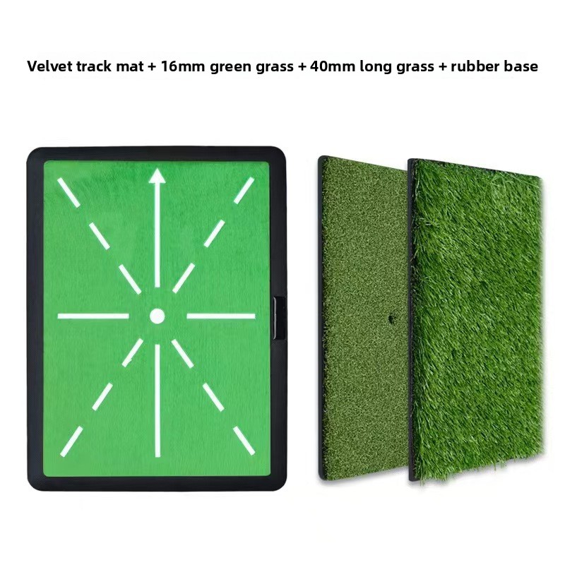 Golf Swing Path Feedback Mat with Velvet Impact Surface Practice Hitting Mat Traces Trajectory for Indoor Outdoor Training