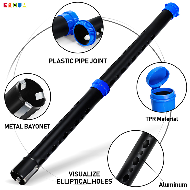 Enhua BS007 OEM ODM New Design TPR + Aluminium Tube Golf Ball Retriever Picker Durable Detachable Collector Shag Tube