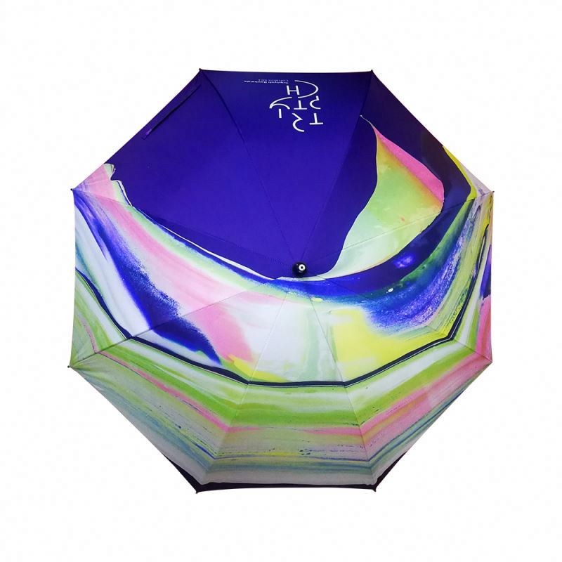 Custom Golf Club Men Professional Branded Protect Windproof Automatic Open Golf Umbrella Purple