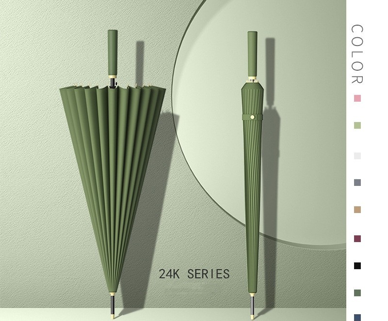 Durable 24-Bone Golf Umbrella Wind-Resistant Waterproof Lightweight Uv Protective Fiberglass Frame Stylish Design