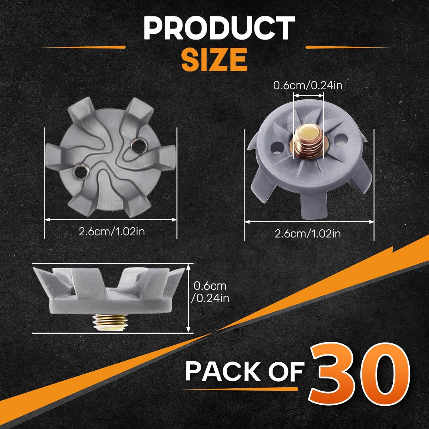 Professional Golf Shoe Spikes Set Quick-Lock Golf Cleats with Removal Tool High Traction Metal Golf Spikes for Golf Course