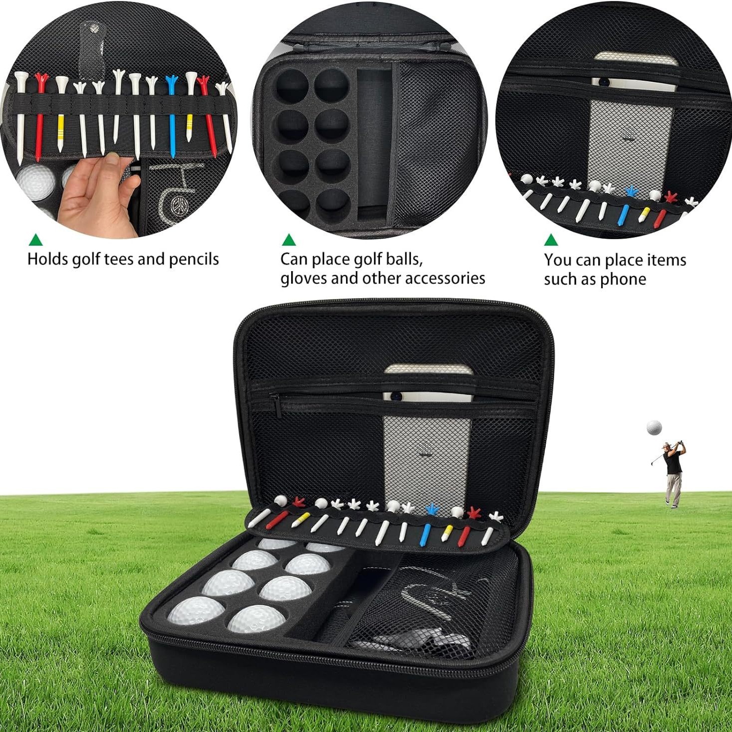 Customized Waterproof Shockproof Dustproof EVA Golf Tool Case Carry Case Golf Travel Bag for Sports Activities