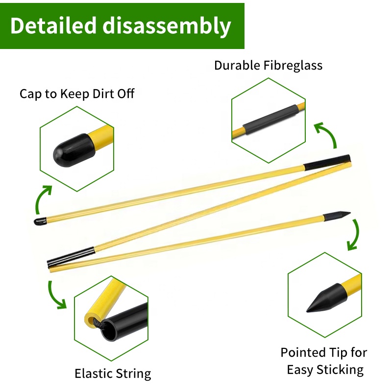 OEM/ODM Supported Golf Putting Line Training Aid Alignment Stick Golf Swing Corrector Alignment Rods Set with Protective Tube