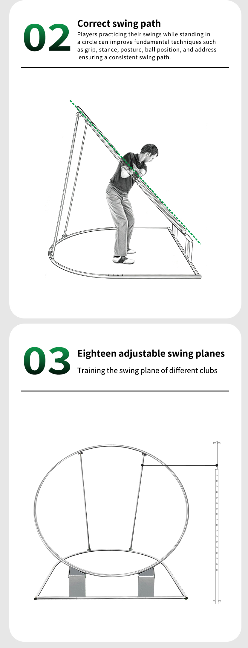 Factory Golf Swing Plane Trainer Frame Golf Plane Swing Correction Golf Swing Plane Trainer