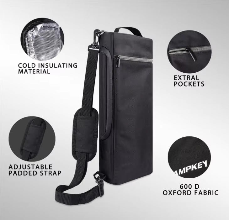 BSCI Factory Custom Holds 6 Cans 2 Bottles of Wine Includes Detachable Shoulder Strap Golfers Golf Cooler Bag