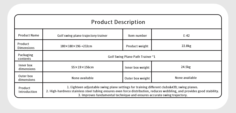 Factory Golf Swing Plane Trainer Frame Golf Plane Swing Correction Golf Swing Plane Trainer