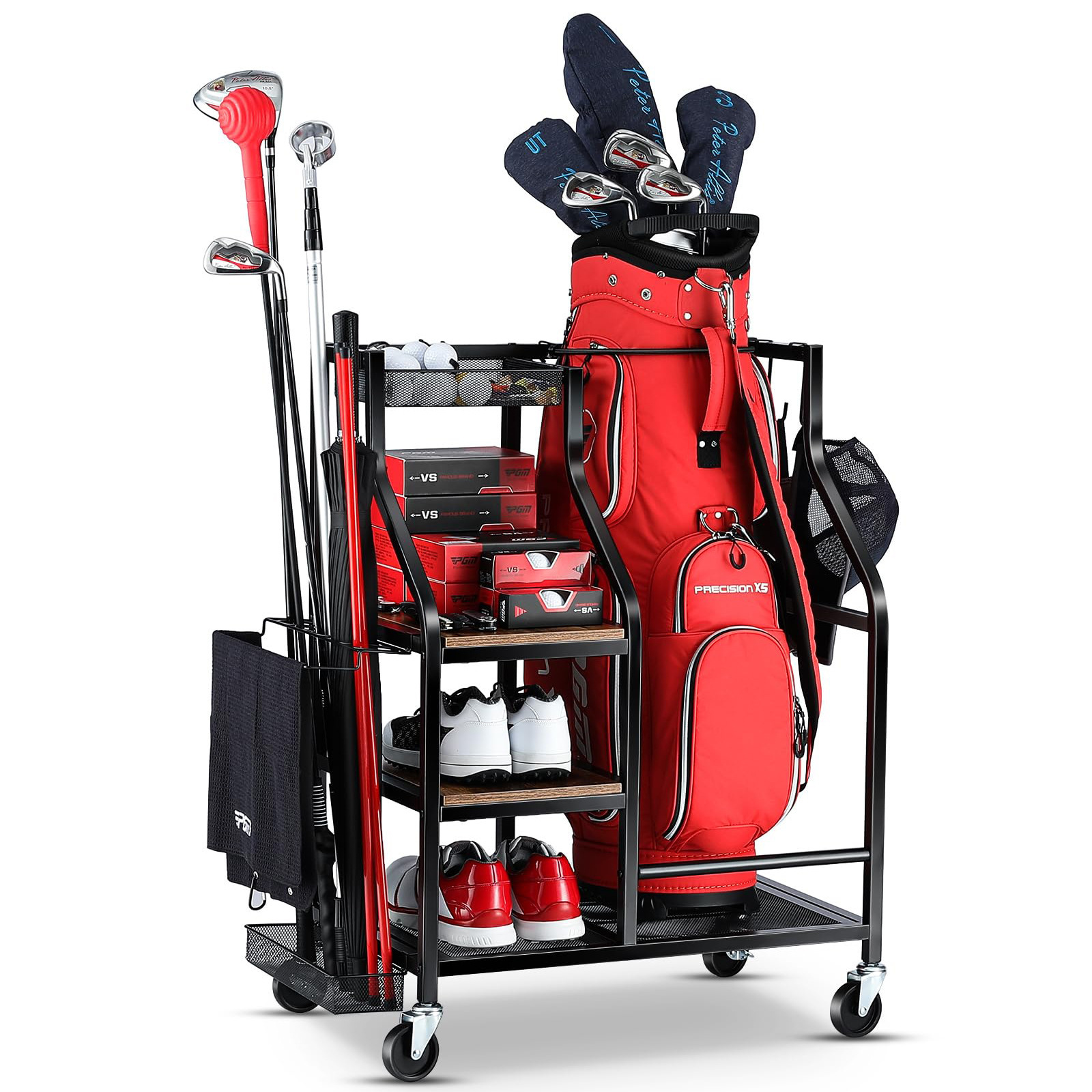 For Garage Golf Equipment Storage Rack Floor Type Simple Modern Design Removable Bag Rack Iron Golf Bag