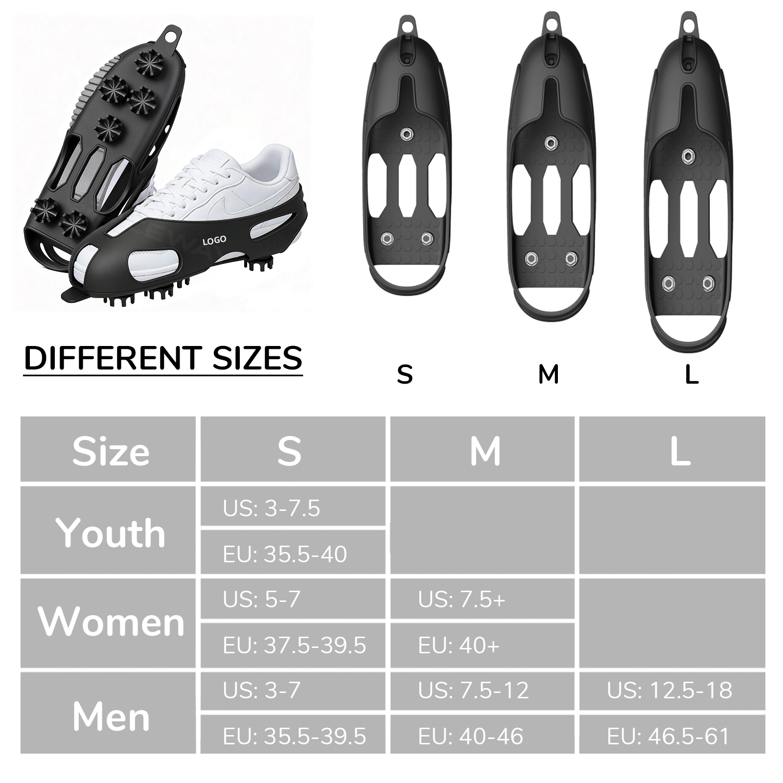 High Quality Golf Shoe Spike Attachment Anti Slip Traction Grip Cover Shoes Golf Accessories Silicone Golf Cleat Storage Hanger
